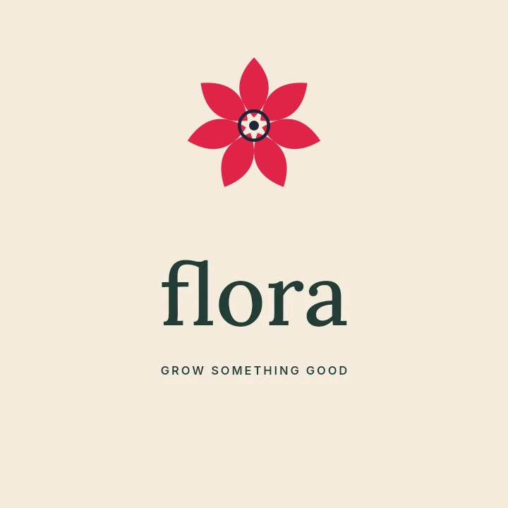 Almond flower · 7 petals and ring centre in Flora · Botanical logo