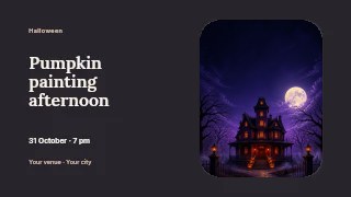 Pumpkin painting afternoon youtube thumbnail template · Horizontal photo dialogue