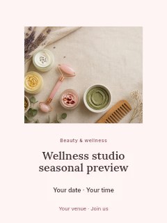 Wellness studio seasonal preview poster template · Picture window
