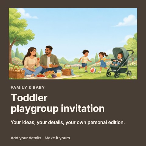 Toddler playgroup invitation social media post template