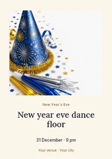 New Year Eve dance floor flyer template · Quiet photo gallery