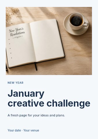 January creative challenge flyer template