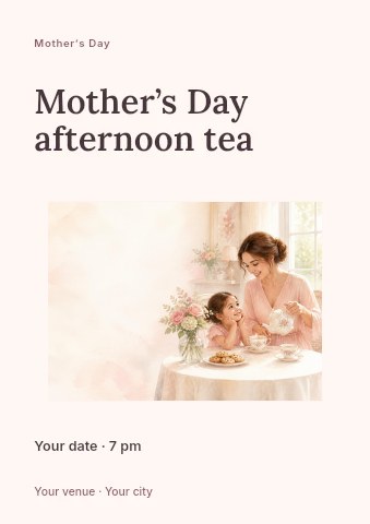 Mother’s Day afternoon tea flyer template