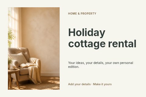 Holiday cottage rental postcard template