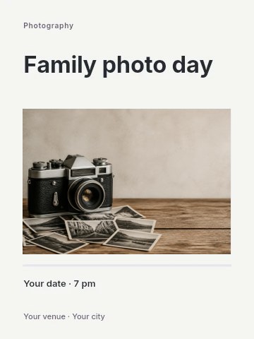 Family photo day poster template