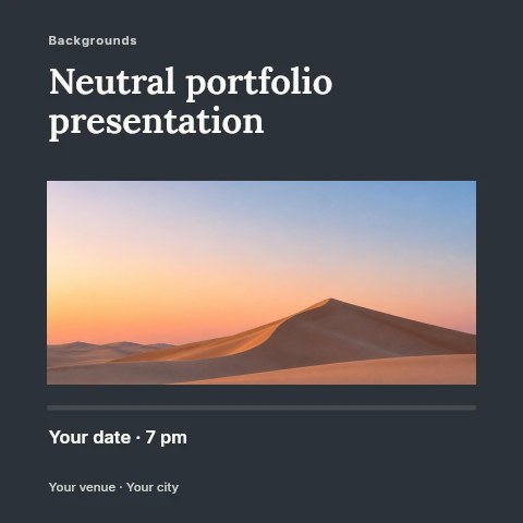 Soft Sand Dunes at Sunset in Neutral portfolio presentation social media post template