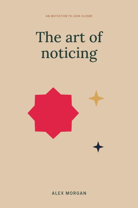 8-point broad sparkle · trio composition in The art of noticing · Book cover