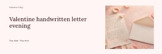 Valentine handwritten letter evening banner template · Horizontal photo dialogue