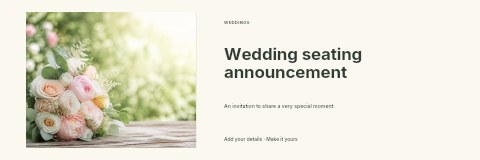 Wedding seating announcement banner template