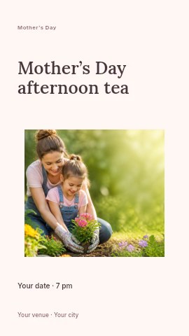 Mother’s Day afternoon tea instagram story template