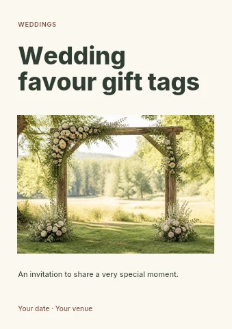 Wedding favour gift tags flyer template