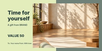 Time for yourself · Geometric gift voucher template