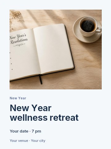 New Year wellness retreat poster template