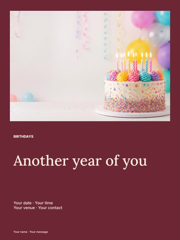 Birthday photo celebration poster template