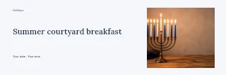 Summer courtyard breakfast banner template · Horizontal photo dialogue