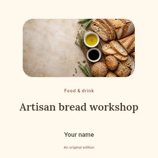 Artisan bread workshop podcast cover template · Picture window