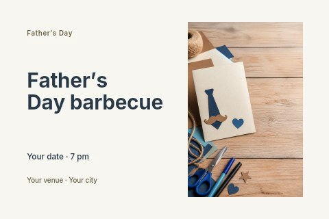 Father’s Day barbecue postcard template