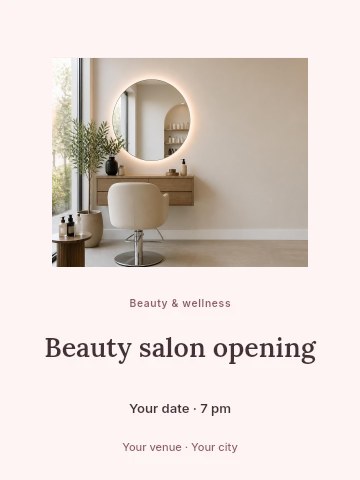 Beauty salon opening poster template