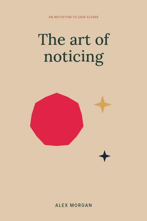 7-point subtle sparkle · trio composition in The art of noticing · Book cover