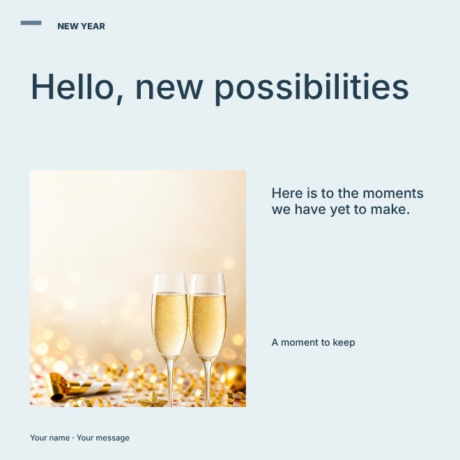 New Year photo wishes social media post template