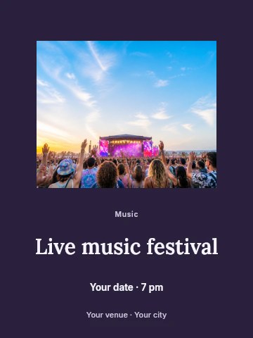 Live music festival invitation template
