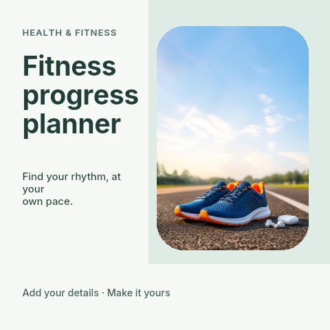 Fitness progress planner social media post template