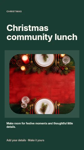 Christmas community lunch instagram story template