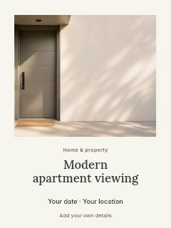 modern beige front door with potted plant in Modern apartment viewing · Quiet photo gallery