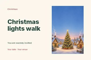 Christmas lights walk postcard template · Horizontal photo dialogue