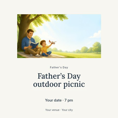 Father’s Day outdoor picnic social media post template