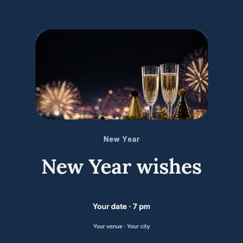 New Year wishes social media post template