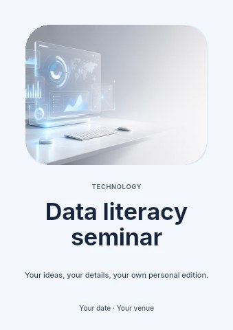 Data literacy seminar flyer template