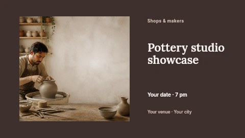 Pottery studio showcase banner template