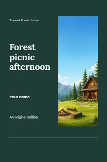 Forest picnic afternoon book cover template · Split portrait