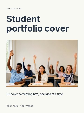 Student portfolio cover poster template