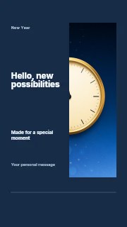 New Year photo wishes instagram story template · Split portrait