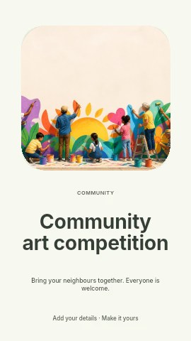 Community art competition instagram story template
