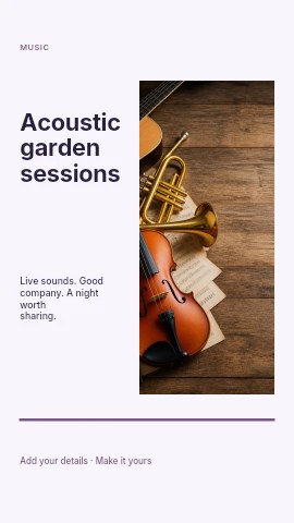 Acoustic garden sessions instagram story template