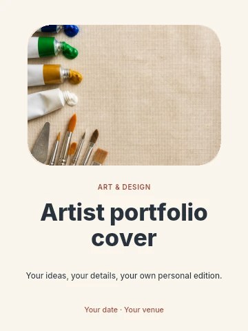 Artist portfolio cover poster template