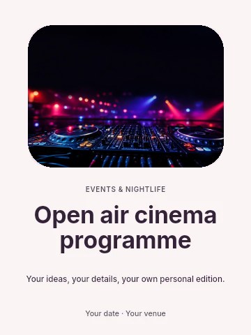 Open air cinema programme poster template