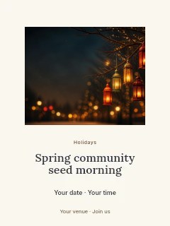 Spring community seed morning poster template · Picture window
