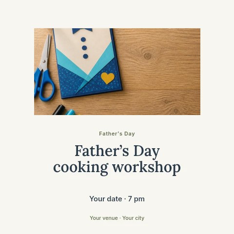 Father’s Day cooking workshop social media post template