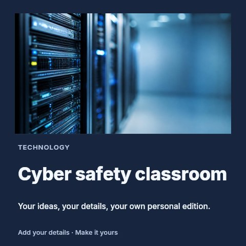 Cyber safety classroom social media post template