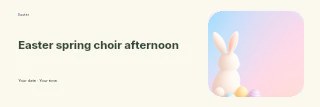 Easter bunny with colorful decorated eggs in Easter spring choir afternoon banner · Horizontal photo dialogue