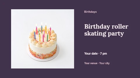 Birthday roller skating party banner template