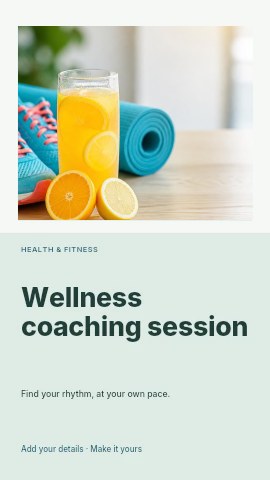 Wellness coaching session instagram story template