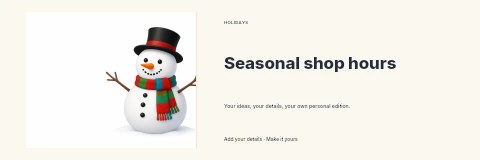 Seasonal shop hours banner template