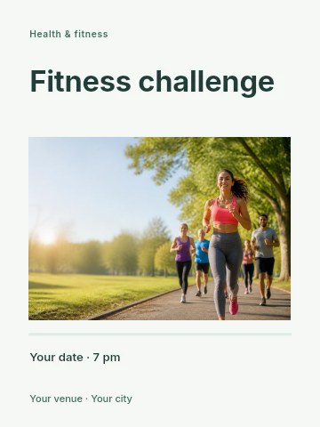 Fitness challenge poster template