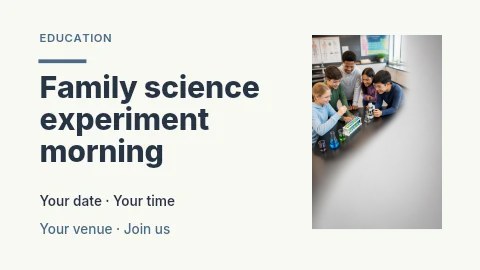 Family science experiment morning youtube thumbnail template · Horizontal photo dialogue