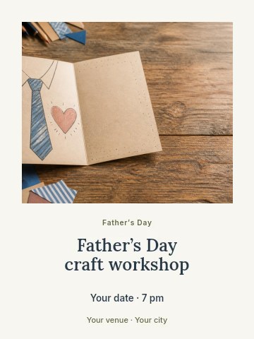 Father’s Day craft workshop invitation template
